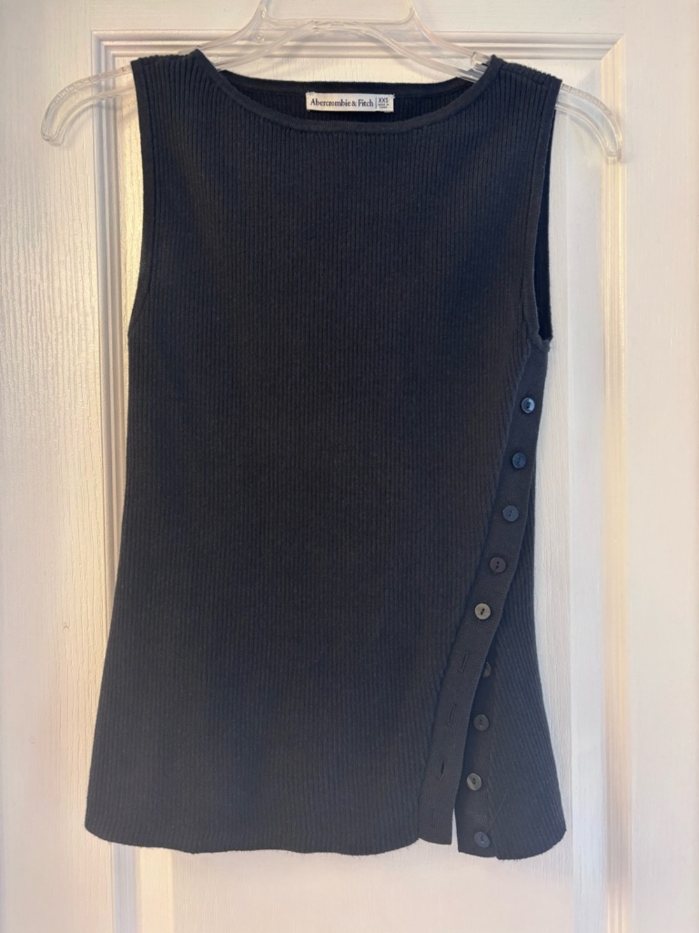 Abercrombie & Fitch Black Ribbed Crewneck Tank